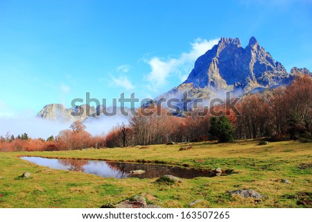 Pyrenees mountains in autumn, France, Spain, nature, mountains