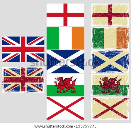 Great Britain flags. Raster version, vector file available in portfolio.