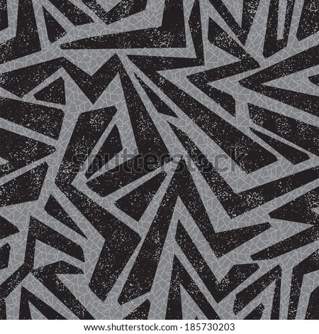 Absract graffiti seamless pattern. Vector illustration. Grunge effect can be cleaned easily.