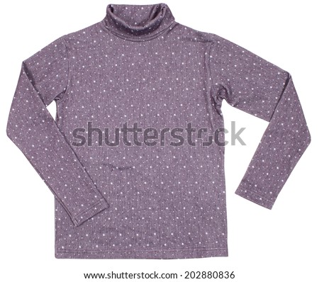 Gray polka-dot turtleneck. Isolated on a white background.