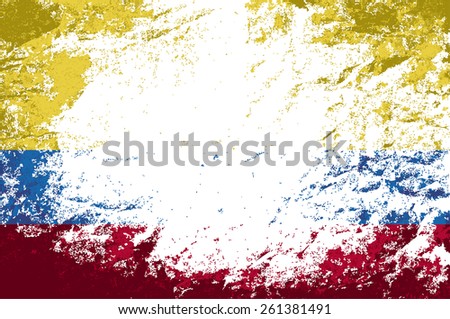 Colombian flag Grunge background. Raster version