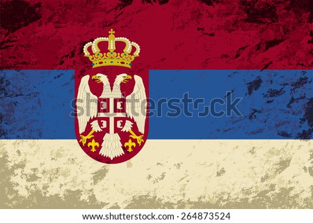 Serbian flag Grunge background. Raster version