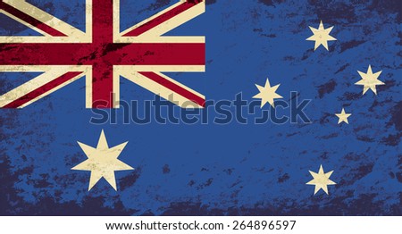 Australian flag Grunge background. Raster version