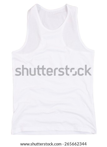 Sleeveless unisex shirt isolated on white background. Clipping paths included.