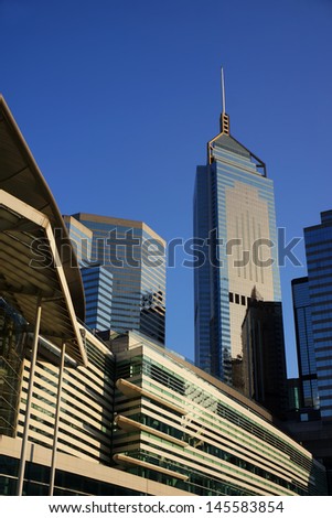 HONG KONG, CHINA - Dec 31: The Convention and Exhibition Centre in an icon in Hong Kong. It hosts more than 45 international trade fairs every year. Dec 31, 2012 in Hong Kong, China