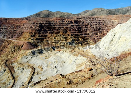 Historic open pit copper mine in Bisbee, Arizona