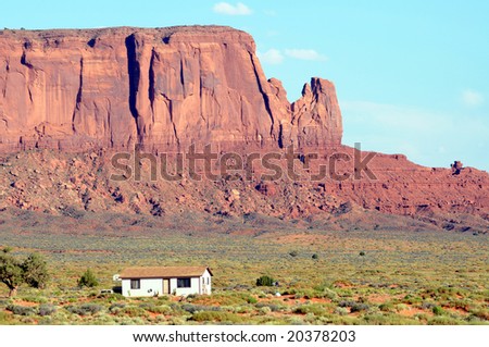 Modest house in desert in Monument Valley, Arizona