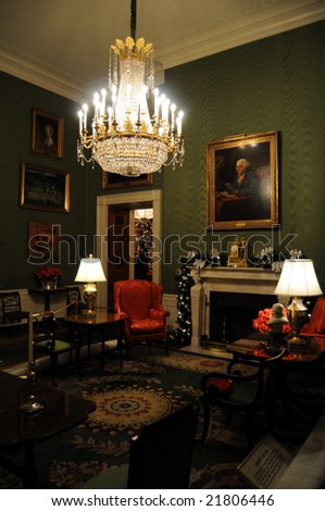 Green Room of the White House in Washington DC