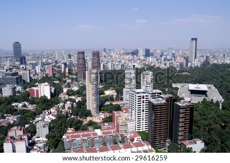 mexico city skyline. center of Mexico City.