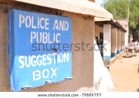 Police and public suggestion box, to encourage feedback from the public