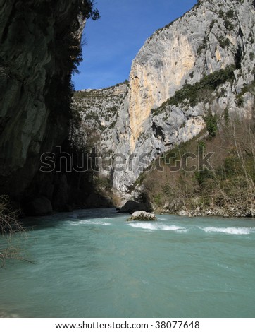 Images of the path of the place known as of Imbut,  natural reserve of the Verdon, VAr, France