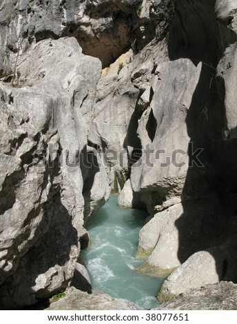 Images of the path of the place known as of Imbut,  natural reserve of the Verdon, VAr, France