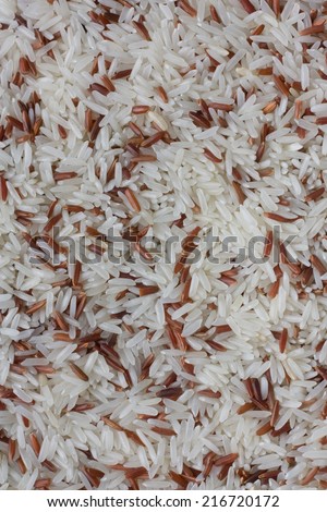 brow and white mix rice