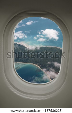 ocean view from plane window
