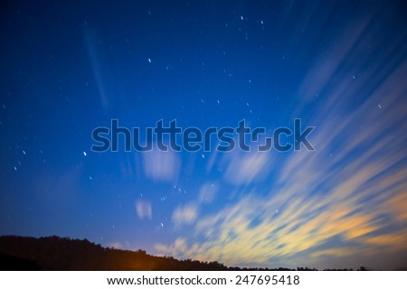 blue sky with stars in the early morning