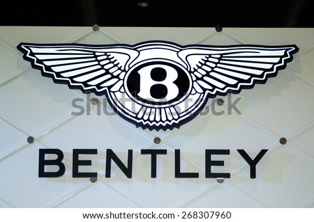 NONTHABURI, THAILAND - April 02: Logo of Bentley Motors on display during The 36th Bangkok International Motor Show on April 02, 2015 in Nonthaburi, Thailand.