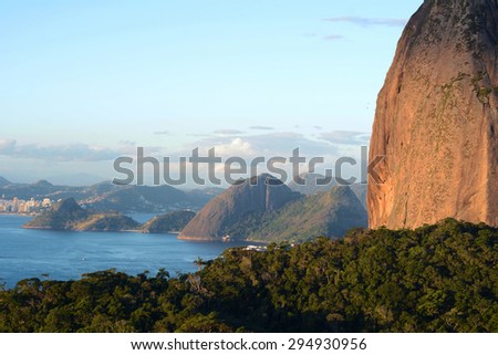 Sugar Loaf mountain in Rio de Janeiro, Brazil. Pan de Azucar.