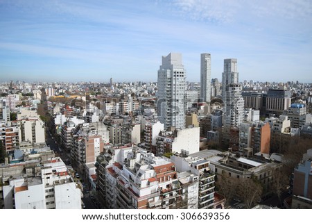 Aerial view of Buenos Aires city, Argentina. Buildings.
