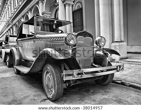stock photo Classic old cars in Havana street