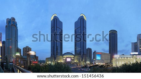 Shanghai xujiahui business circle night view