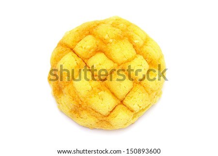 A melon pan isolated on white background
