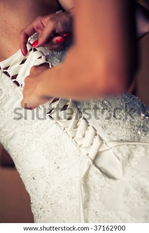 stock photo Wedding dress corset