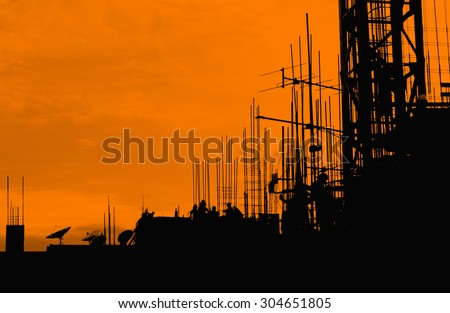 silhouette labor working construct background