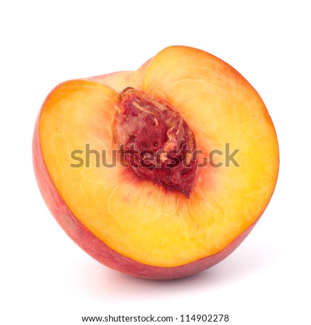 Ripe peach  fruit isolated on white background cutout