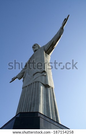 OCTOBER 16, 2006 - RIO DE JANEIRO, BRAZIL. The enormous statue of Christ the Redeemer on Corcovado mountain, Rio de Janeiro, Brazil.