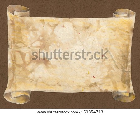 Ancient scroll on brown background