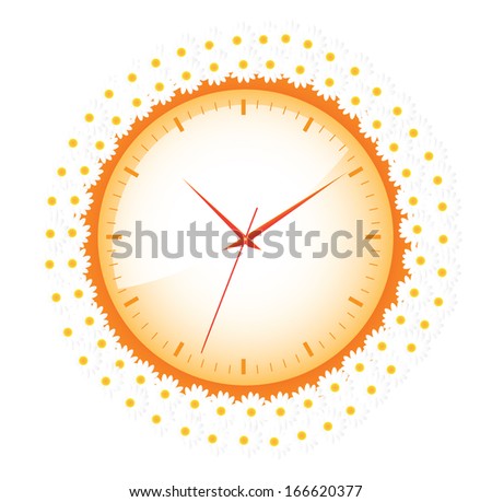 Clock with daisies