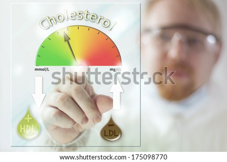 Physician And Cholesterol Level Meter At Screen