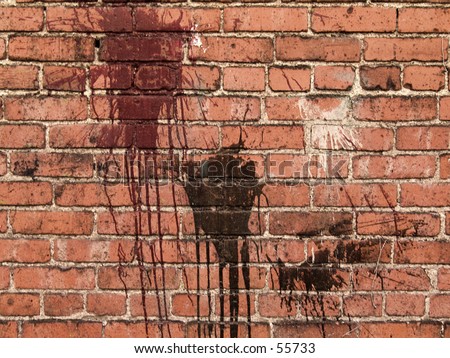 Brick Wall with paint Splatters