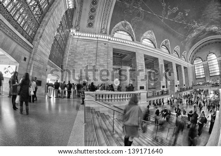 NEW YORK CITY - MAR 18: Interior of Grand Central Station on March 18, 2011 in New York City, NY. The terminal is the largest train station in the world by number of platforms having 44