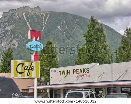 SNOQUALMIE, WA - AUG 22:Cafe Twin Peaks on August 22, 2006 in Snoqualmie, WA. The cafe became famous after Twin Peaks TV series.