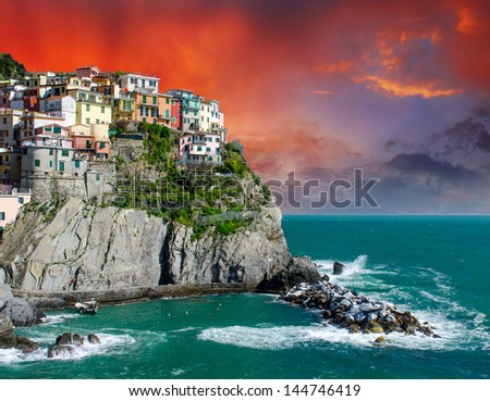 Cinque Terre, Italy. Wonderful landscape in Spring Season.