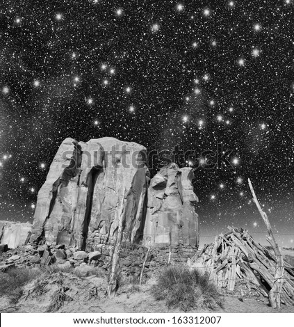 Stars in the night above US national park.
