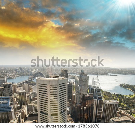 Aerial view of Sydney skyline - Australia.