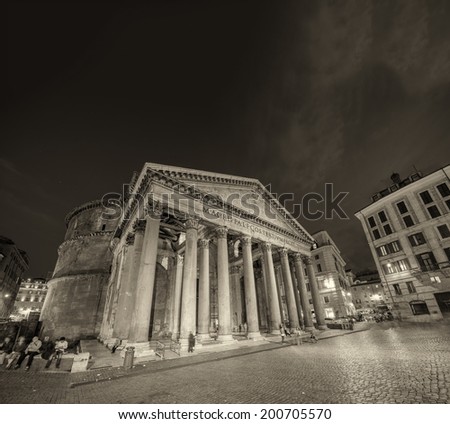 Rome. The Pantheon on a beautiful summer night.