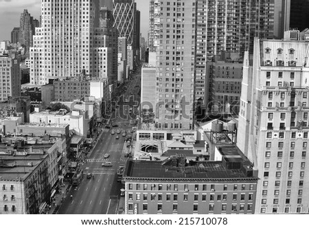 Streets of Midtown in black and white - Manhattan, New York City.