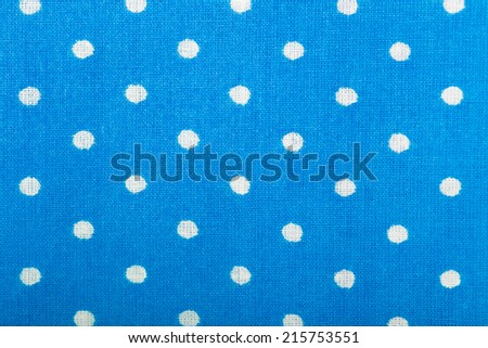 Blue cotton fabric texture with dots