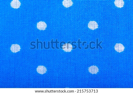 Blue cotton fabric texture with dots