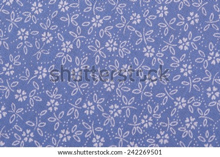 Cotton linen fabric texture with drawing flowers