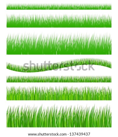 Set of seamless green grass Set of seamless green grass