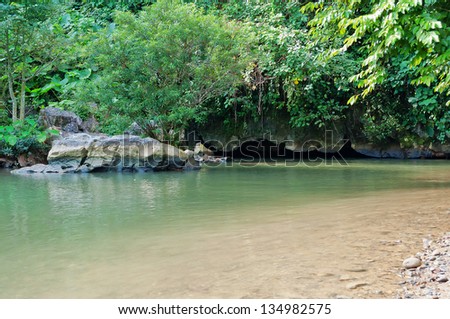 Tham Nam (Water Cave) for cave tubing. Vang Vieng. Laos.
