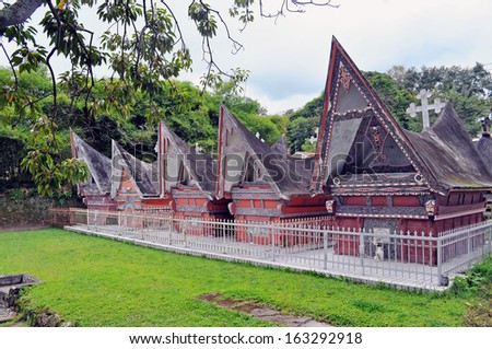 Tombs of the ancient Toba Batak kings. Samosir. Indonesia