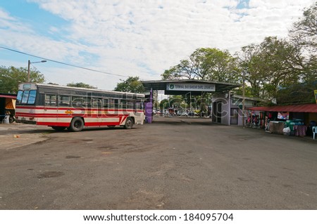 JERANTUT, MALAYSIA - DEC 18, 2013: Terminal bus station. Jerantut is a major town in central Pahang.  The town is a popular starting point for excursions into Taman Negara National Park.