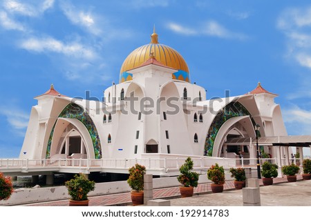 Malacca Straits Mosque Masjid Selat Melaka It is a mosque located on the man-made Malacca Island near Malacca Town Malaysia Malacca Straits Mosque Masjid Selat Melaka It is a mosque located on the man-made Malacca Island near Malacca Town Malaysia