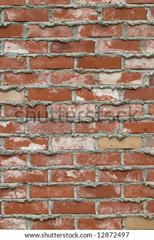 A background made of sloppy laid bricks