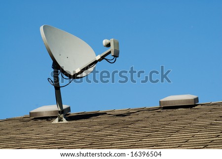 A small home satellite on the roof